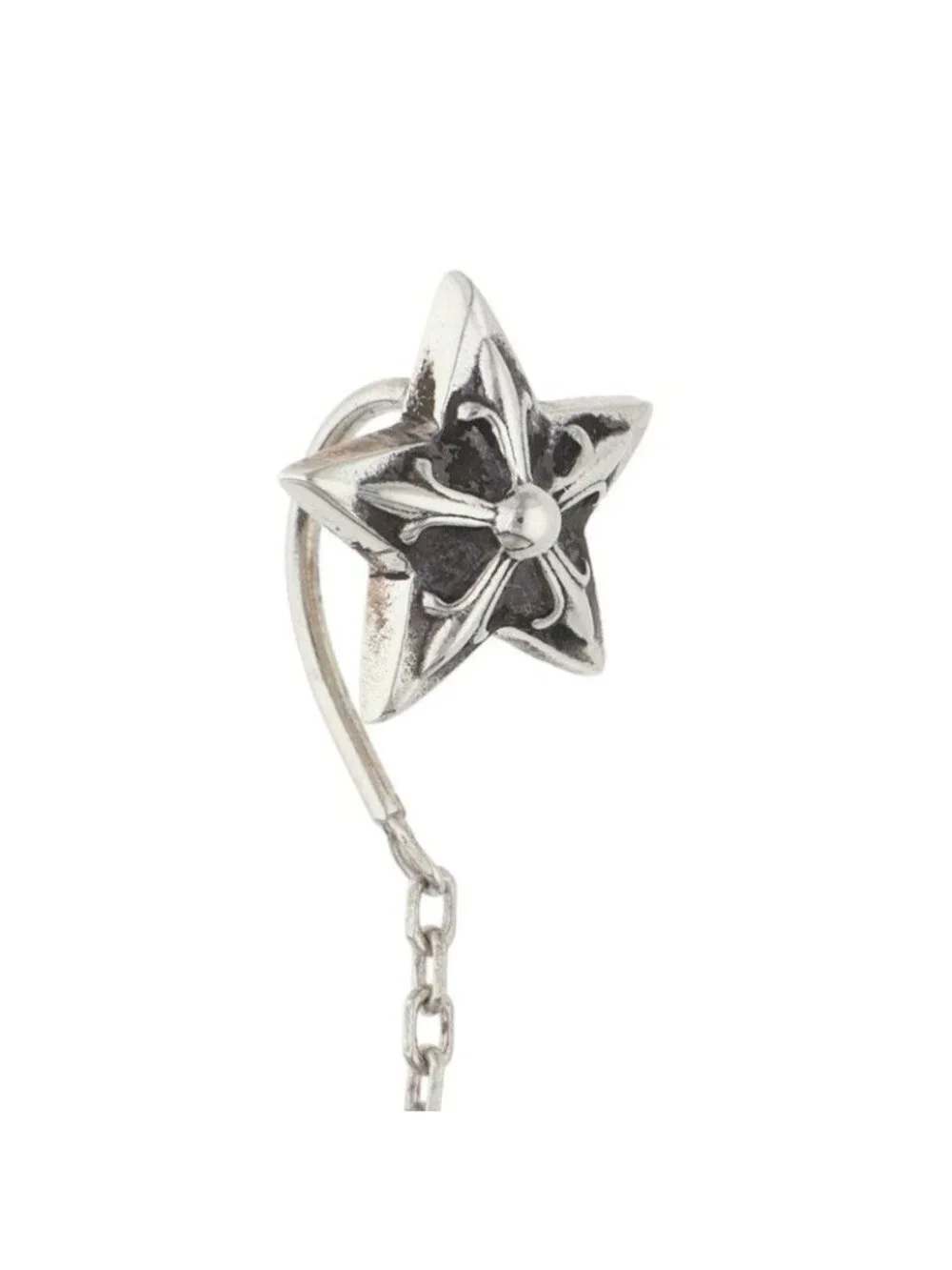 Chrome Hearts Chain Star Silver Earrings